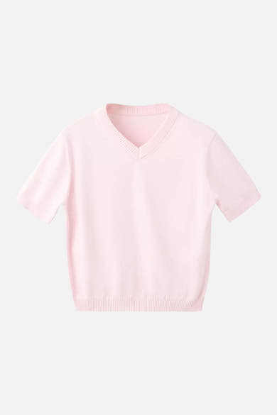 Pull met korte mouwen - roze
