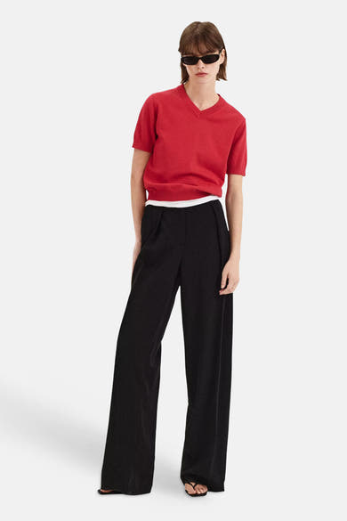 Pull met korte mouwen - rood