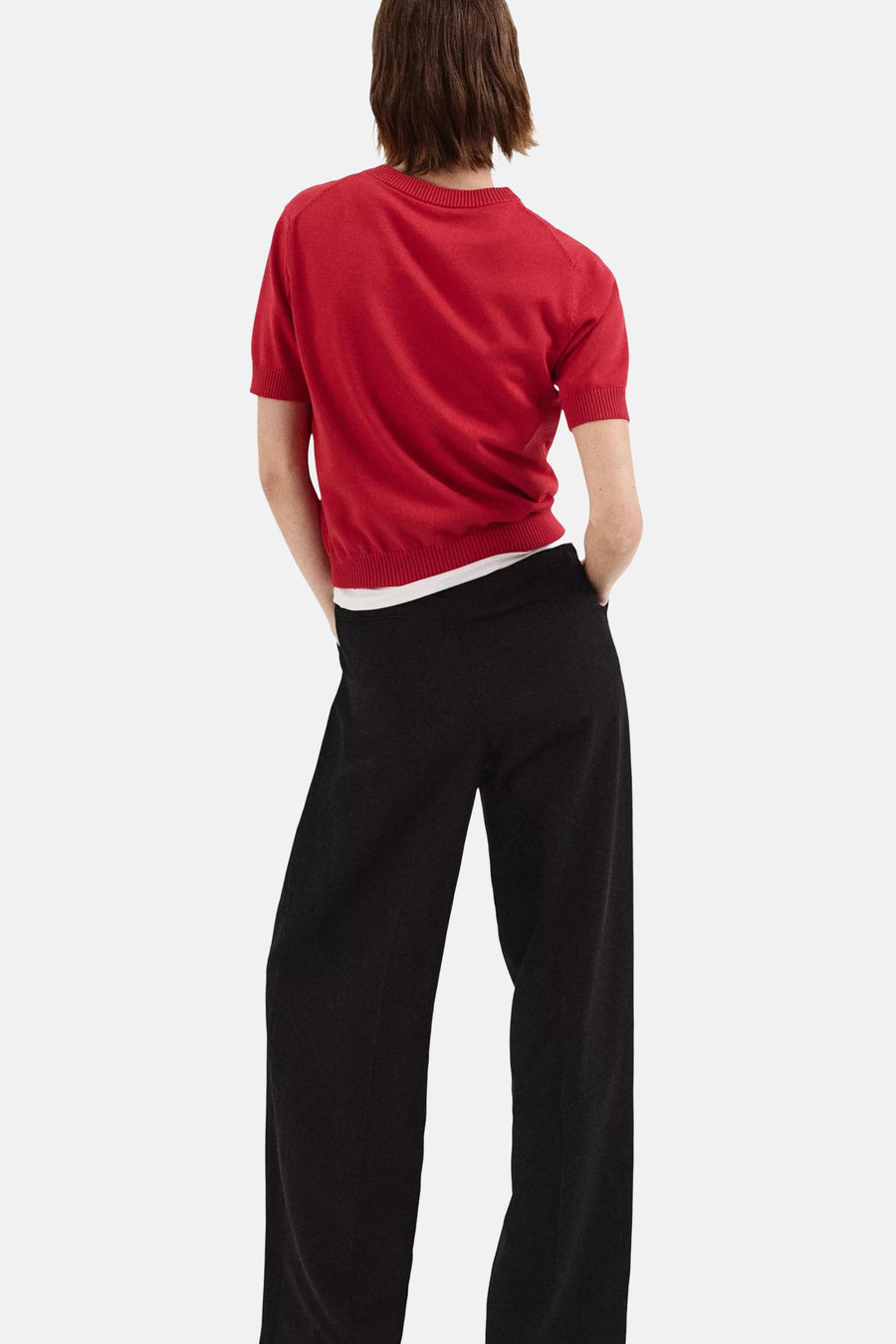 Pull met korte mouwen - rood