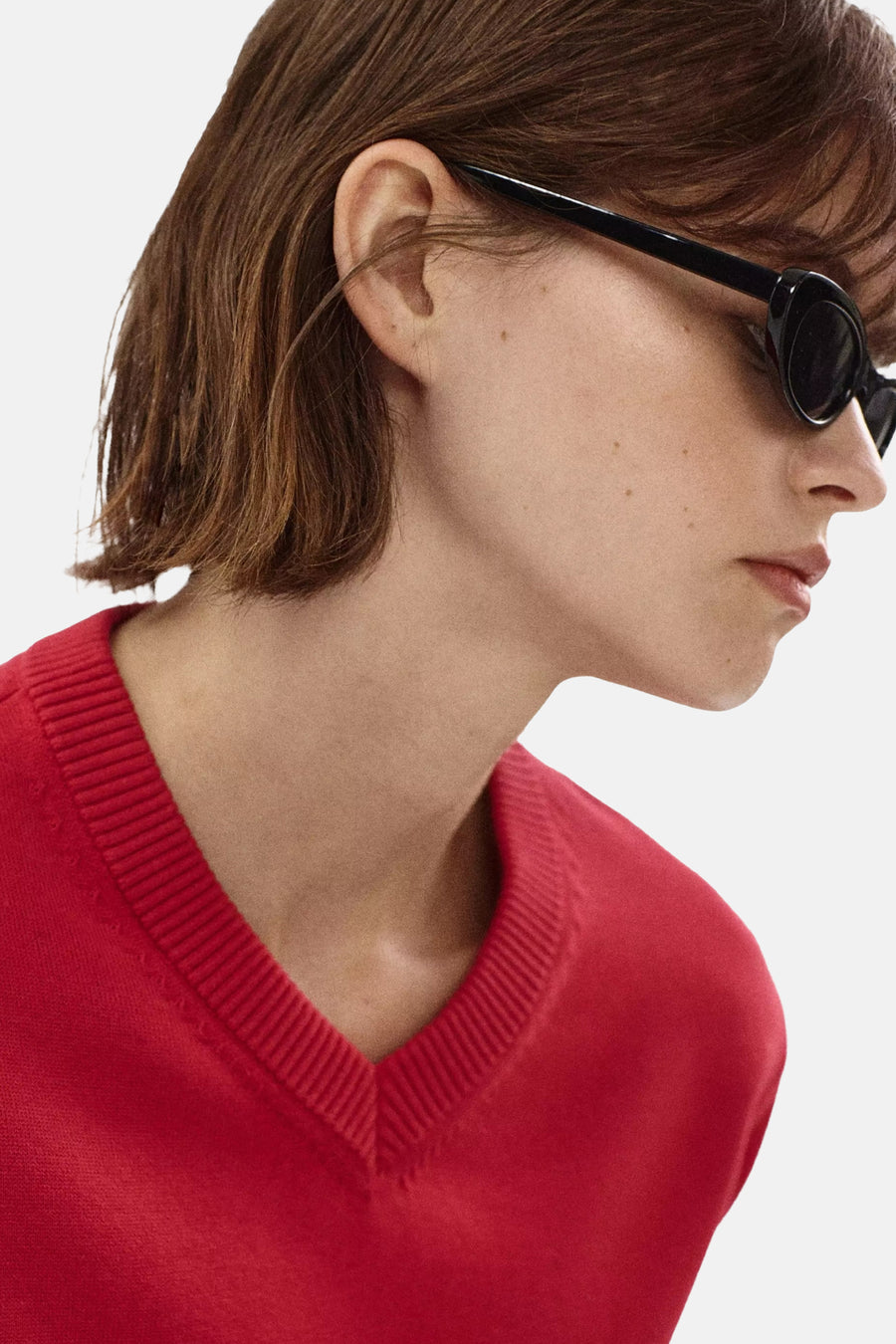Pull met korte mouwen - rood