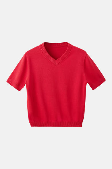 Pull met korte mouwen - rood