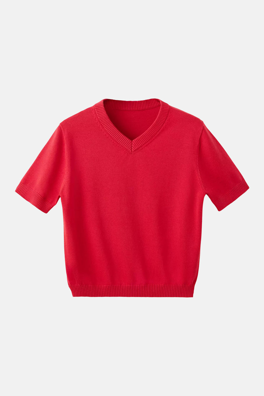Pull met korte mouwen - rood