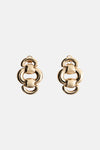 Gold chain-link drop earrings with polished finish, front view, minimalist design