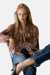 Blouse à manches longues - multicolore