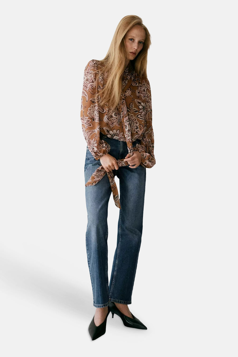 Blouse à manches longues - multicolore