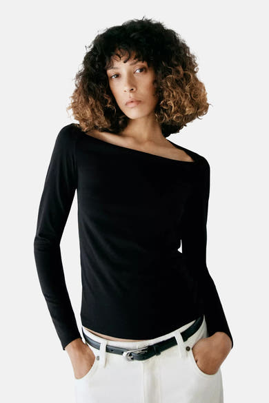 T-shirt met lange mouwen - zwart