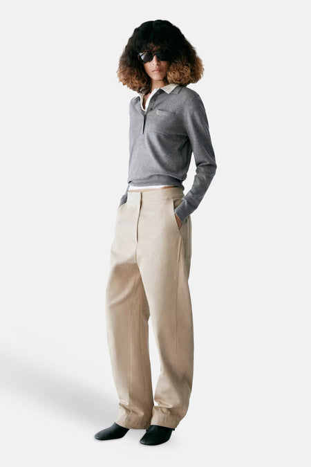 Pull met polokraag - grijs