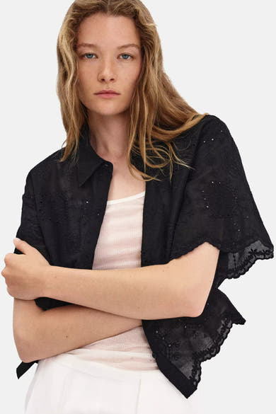 Blouse à manches courtes - noir