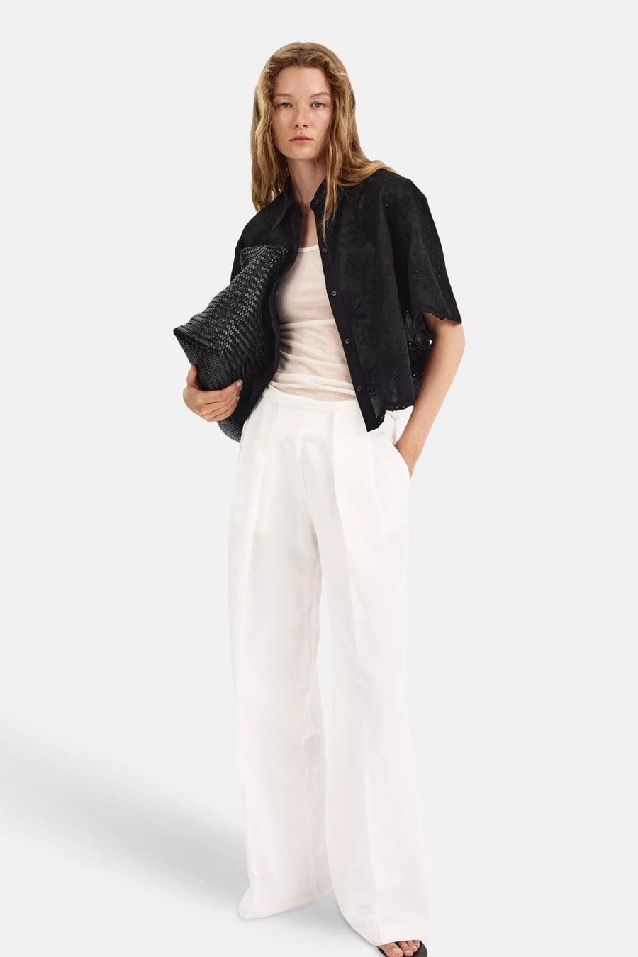 Blouse à manches courtes - noir
