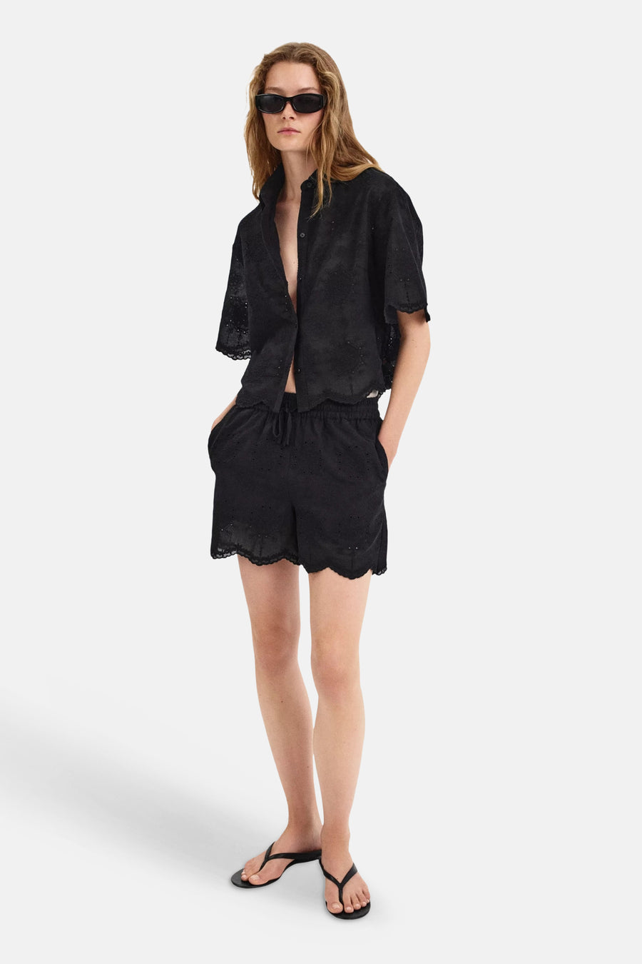 Blouse à manches courtes - noir