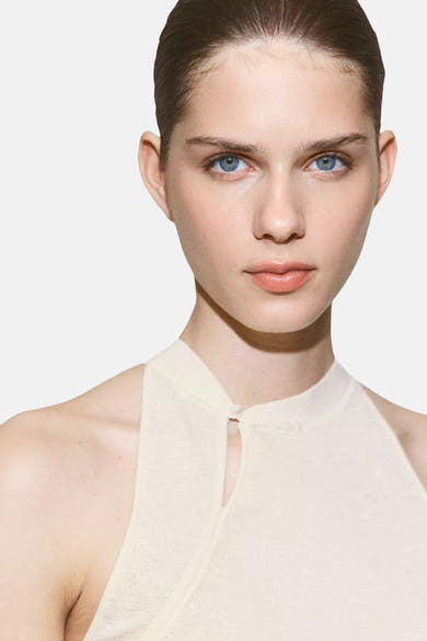 Blouse zonder mouwen - ecru