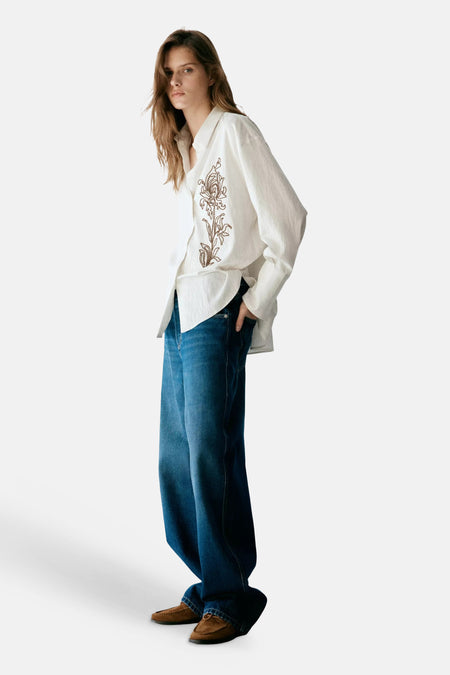 Blouse met lange mouwen - ecru