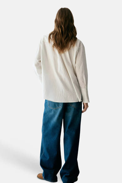 Blouse met lange mouwen - ecru
