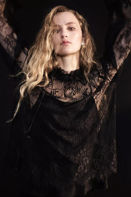 Blouse met lange mouwen - zwart