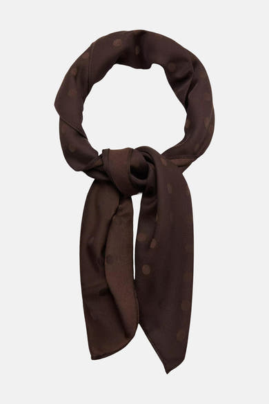 Foulard MANGO brun à pois, noué