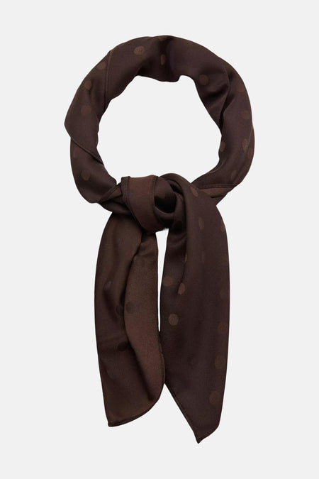 Foulard MANGO brun à pois, noué