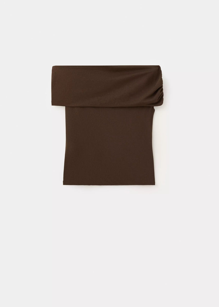 Blouse zonder mouwen - bruin