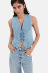 Waistcoat - Light blue denim