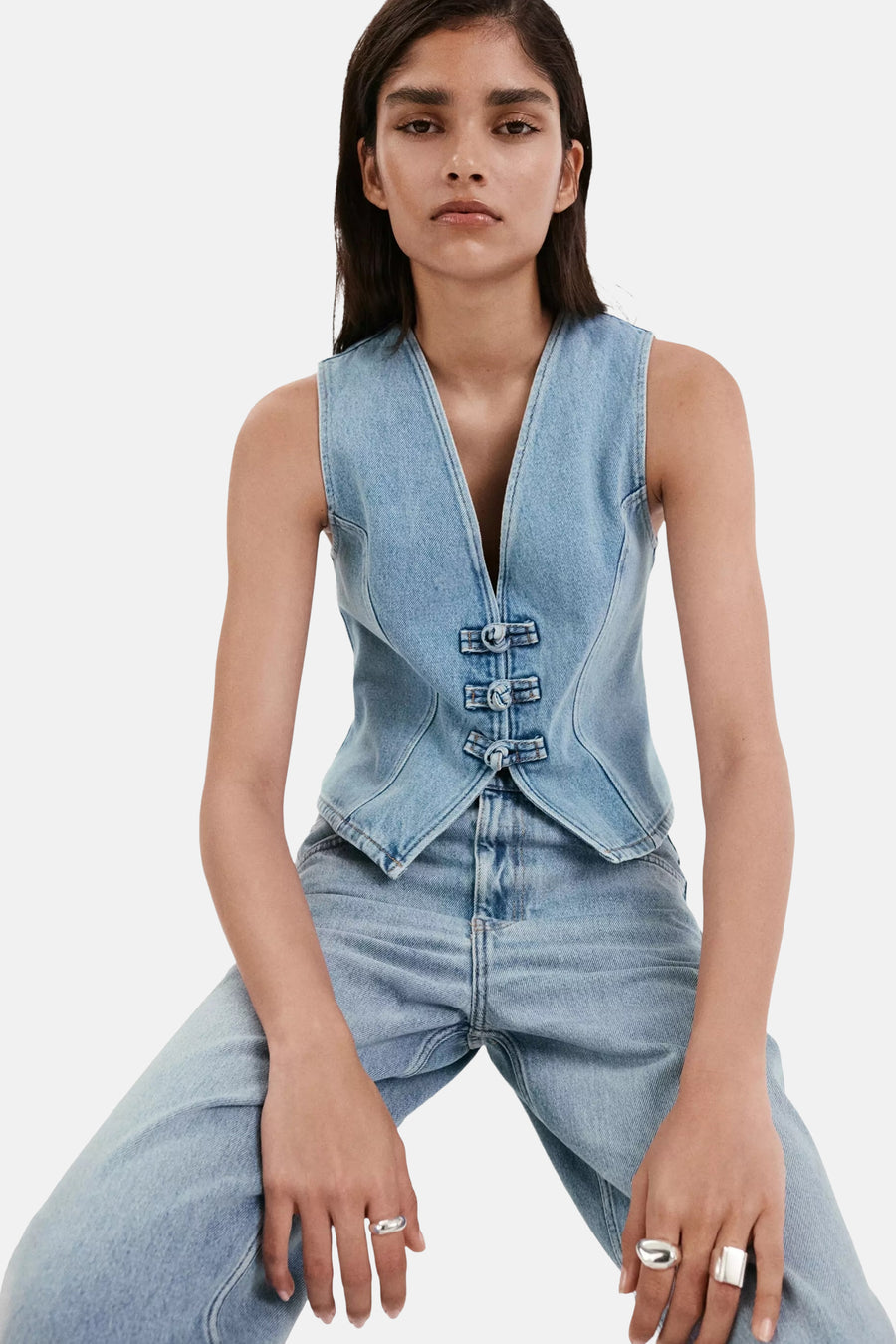 Waistcoat - Light blue denim
