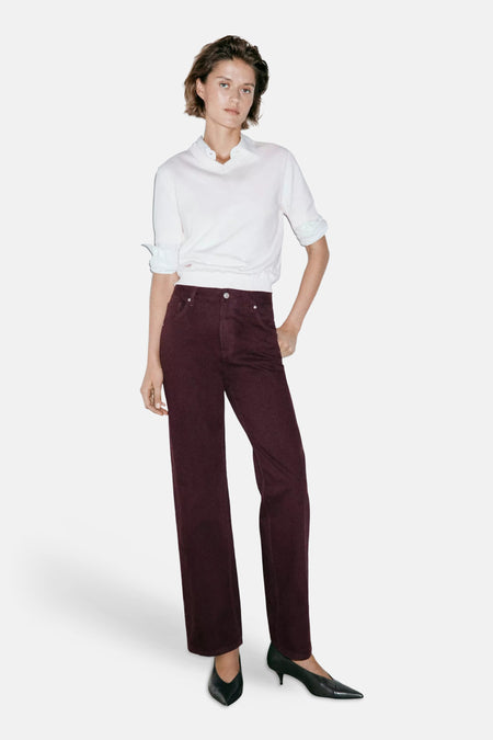 Dames sb seizoensbroek 5pocket bordeaux - MANGO