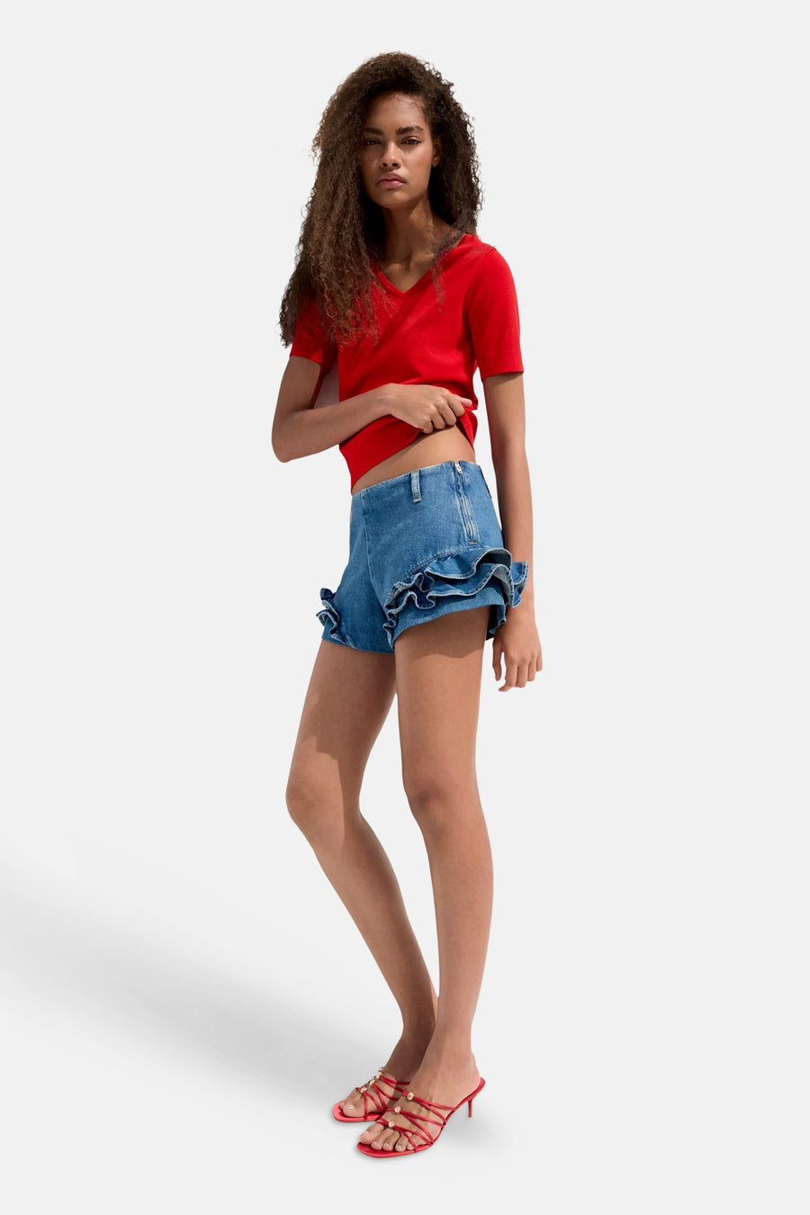 Pull korte mouw - rood