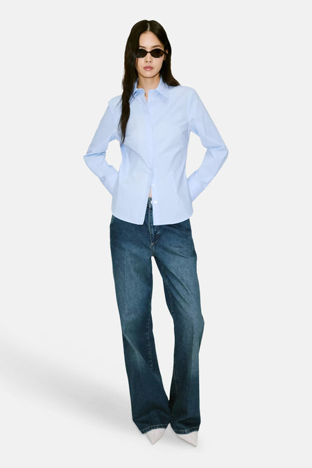 Hemd (lange mouwen) blauw - MANGO