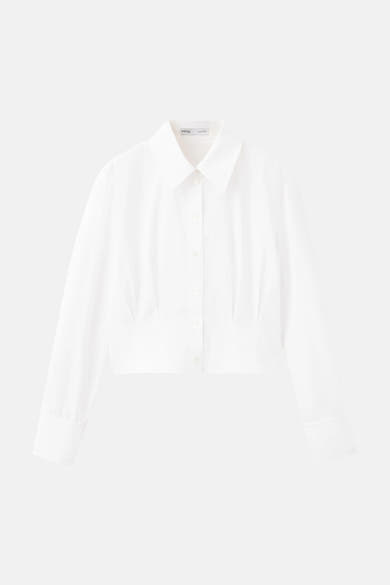 Chemisier (manches longues) blanc - MANGO