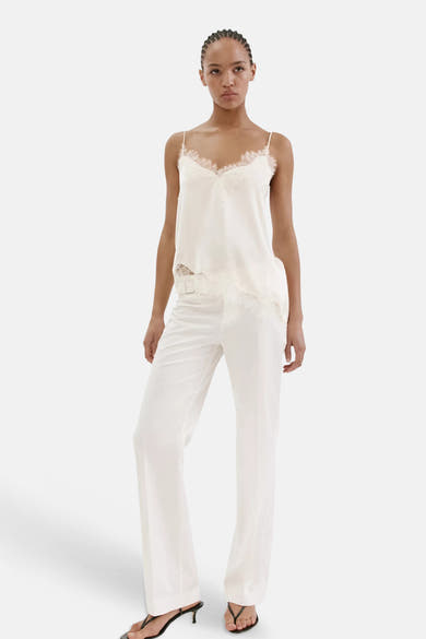 Blouse (zonder mouwen) ecru - MANGO