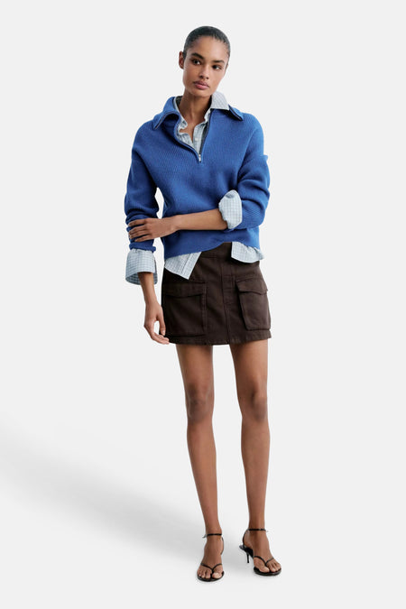 Pull met rolkraag - blauw