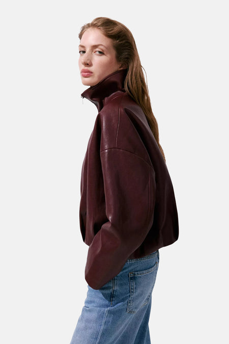 Dames tops jas bomber bordeaux - MANGO