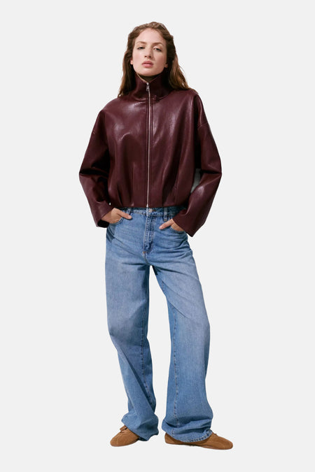 Dames tops jas bomber bordeaux - MANGO