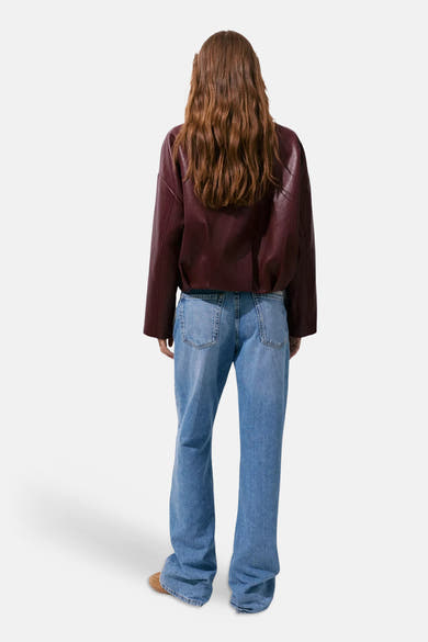 Dames tops jas bomber bordeaux - MANGO