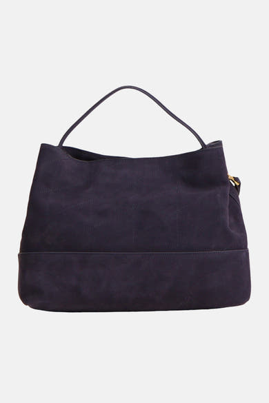 Sac à main bleu marine MANGO avec une anse et un motif matelassé
