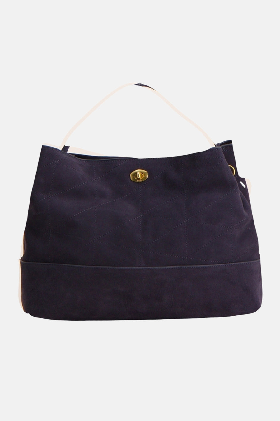 Sac à main bleu foncé MANGO avec bandoulière et fermoir doré
