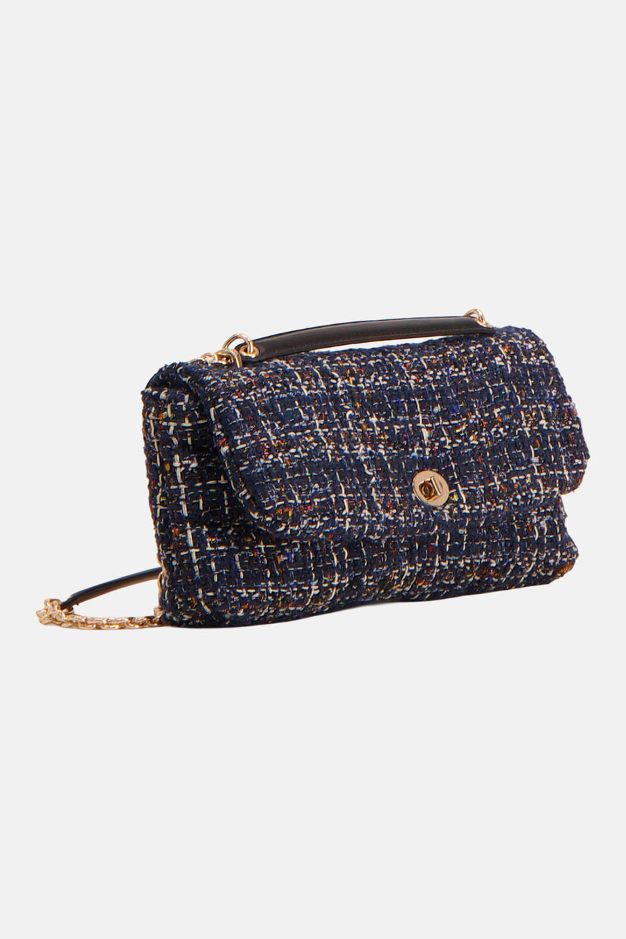 Sac à bandoulière multicolore MANGO avec poignée supérieure et chaîne dorée
