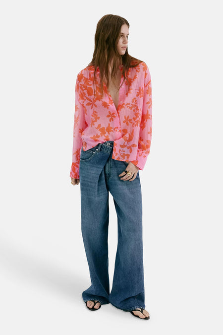 Blouse à manches longues - multicolore