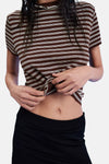 Pull met korte mouwen - Bruin