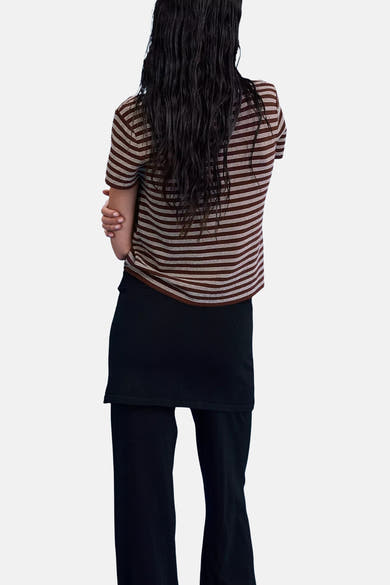 Pull met korte mouwen - Bruin