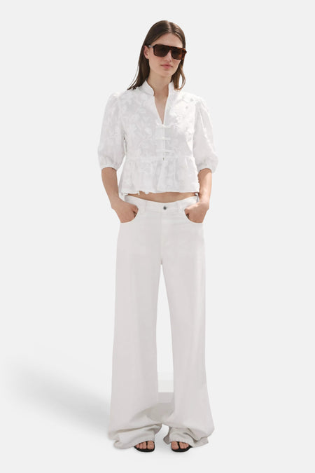 Blouse met korte mouwen - wit