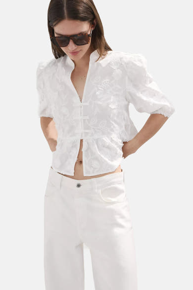 Blouse à manches courtes - blanc
