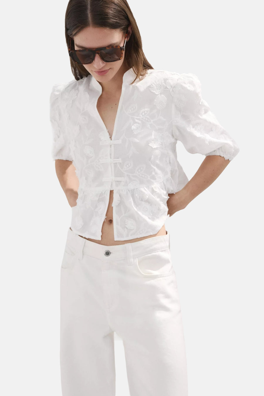 Blouse à manches courtes - blanc
