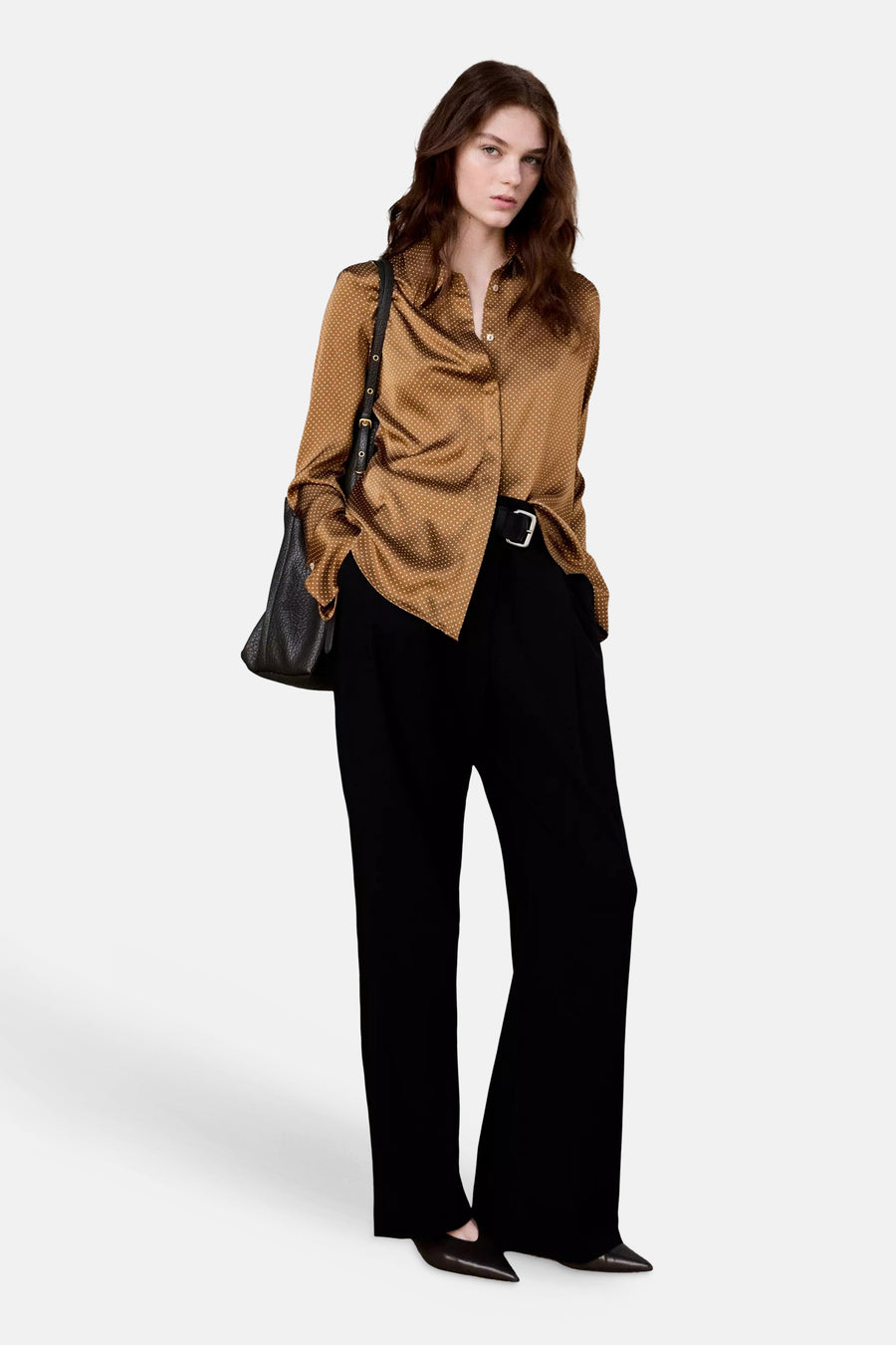 Blouse à manches longues - Brun