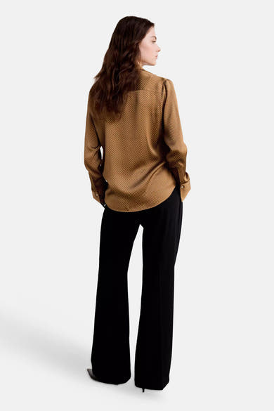 Blouse à manches longues - Brun