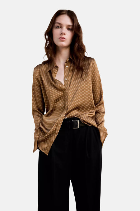 Blouse met lange mouwen - Bruin