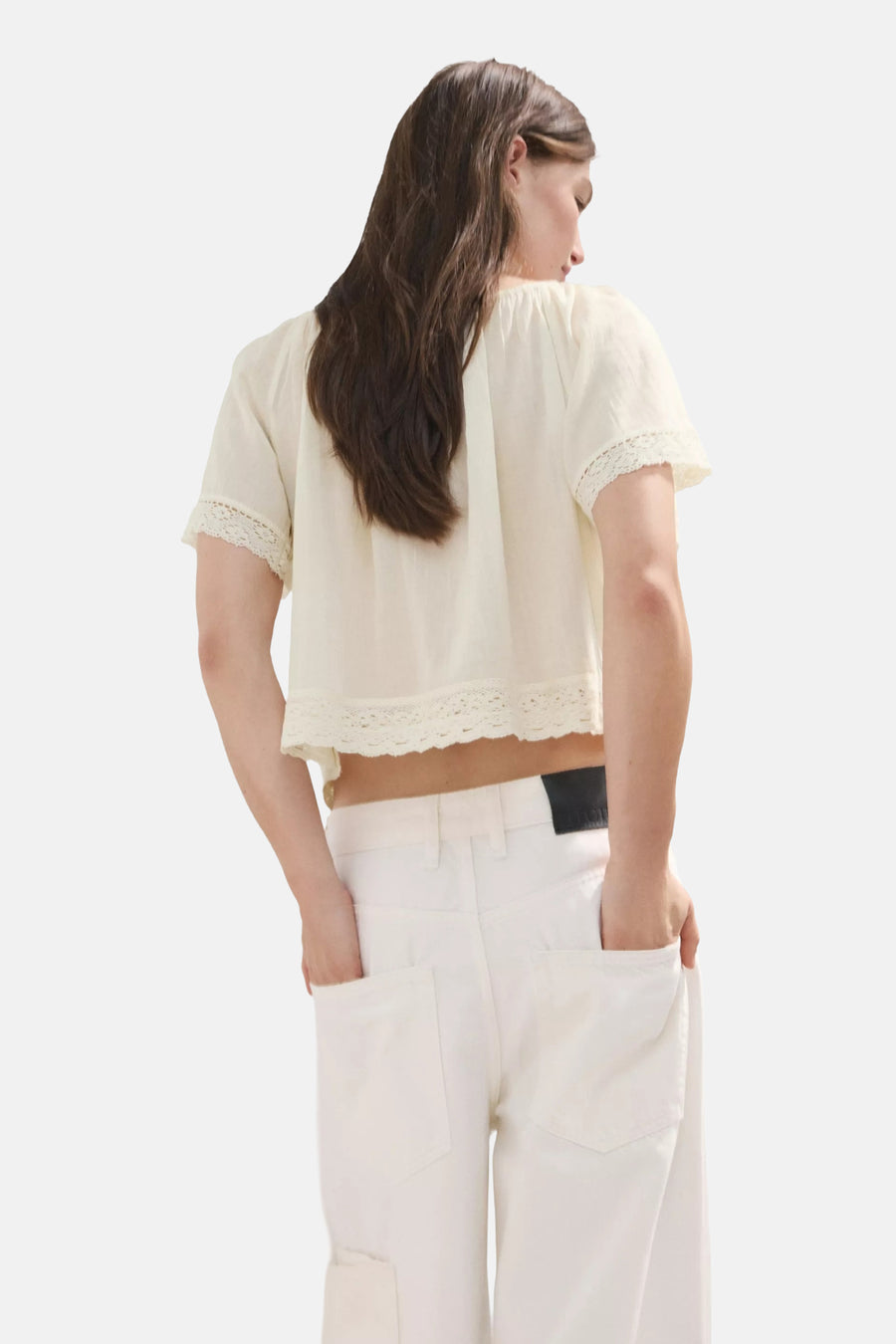 Blouse à manches courtes - écru