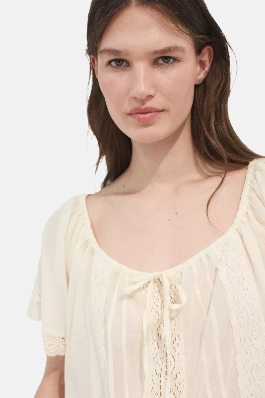 Blouse à manches courtes - écru