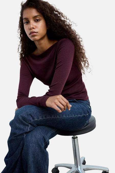 T-shirt met lange mouwen - bordeaux