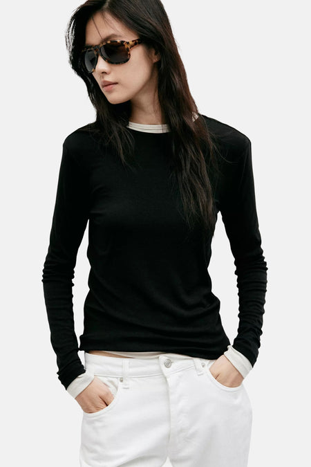 T-shirt met lange mouwen - zwart