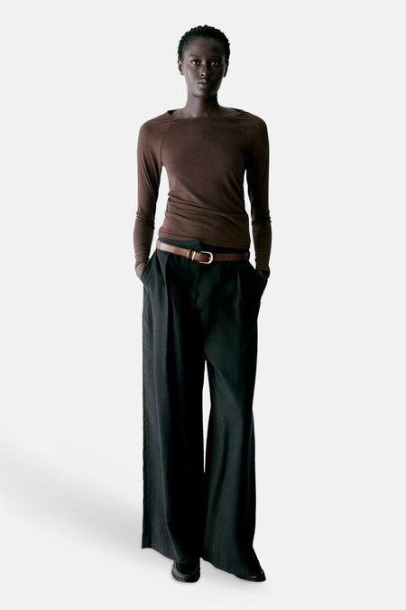 T-shirt met lange mouwen - bruin