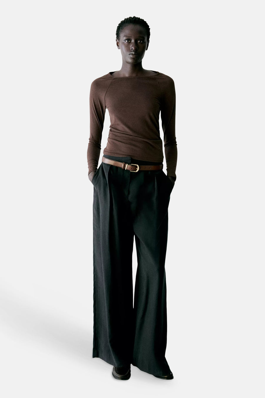 T-shirt met lange mouwen - bruin